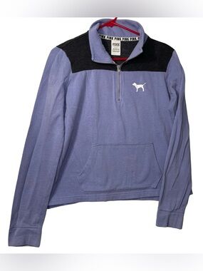 Victoria's Secret PINK Lavender and Black Quarter-Zip Pullover